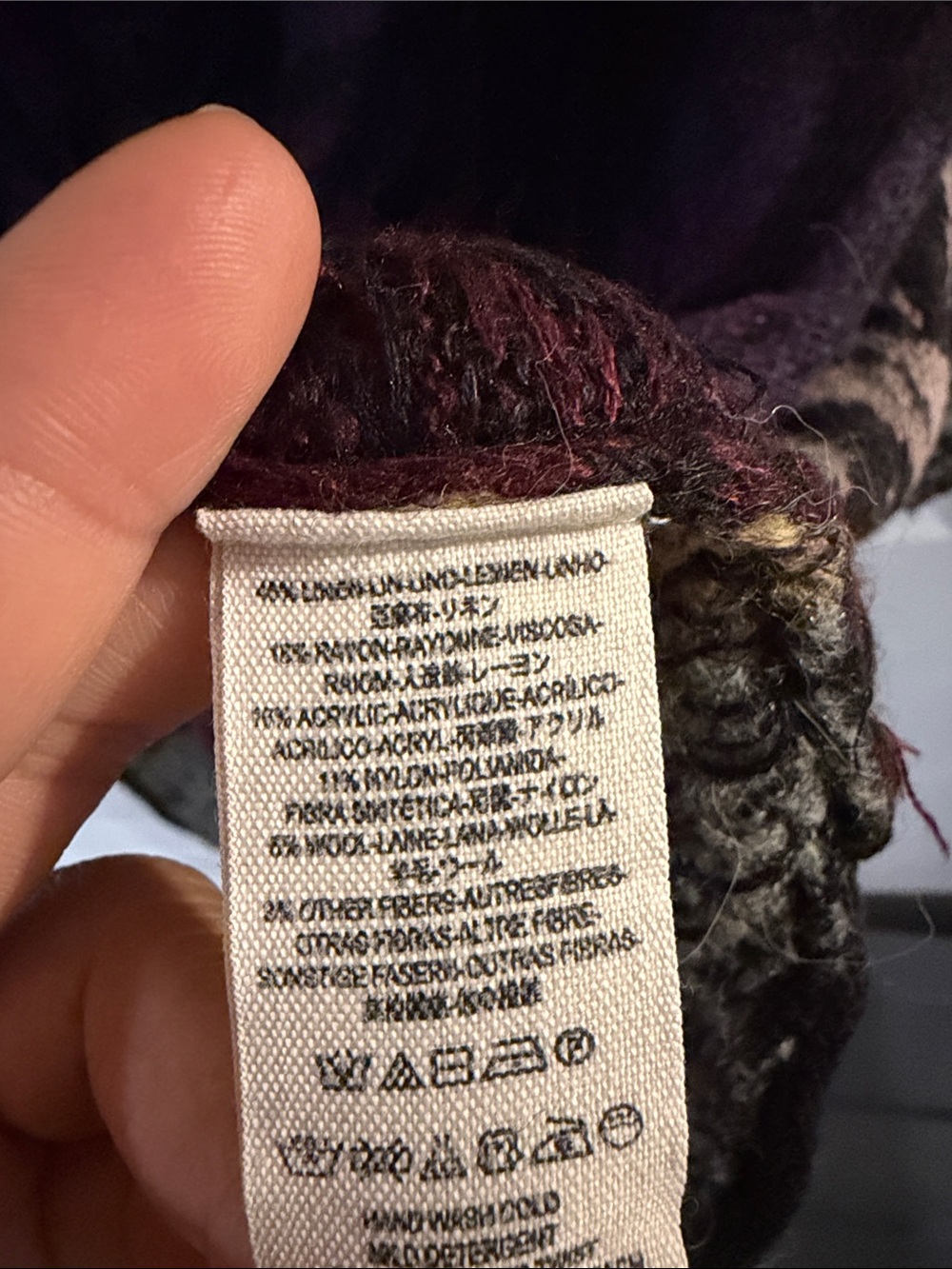 Free People Boho Multicolor Alpaca Wool Knit B-Neck Hi-Low Tunic - #192 - Picture 8 of 8